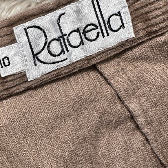 Vintage Rafaella 26" Brown Corduroy Pants Trousers High Waisted 100% Cotton - Picture 4 of 10